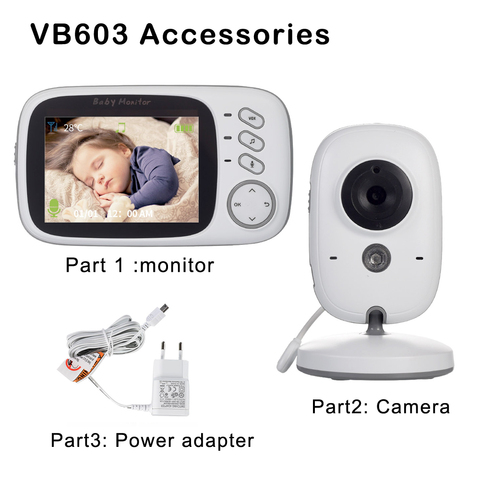 Accessories: 3.2 inch Wireless Video Color Baby Monitor , Power Adapter ,Baby Nanny Security Camera Stand for VB603 ,VB605 H ► Photo 1/6