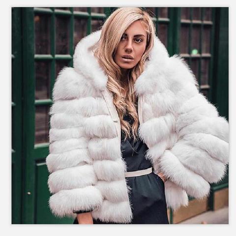 2022Women's Natural Fox Fur with Short Hat Sleeve Detachable Four-in-one Real Fox Fur Coat European Stand Winter Warm Fashion C ► Photo 1/6