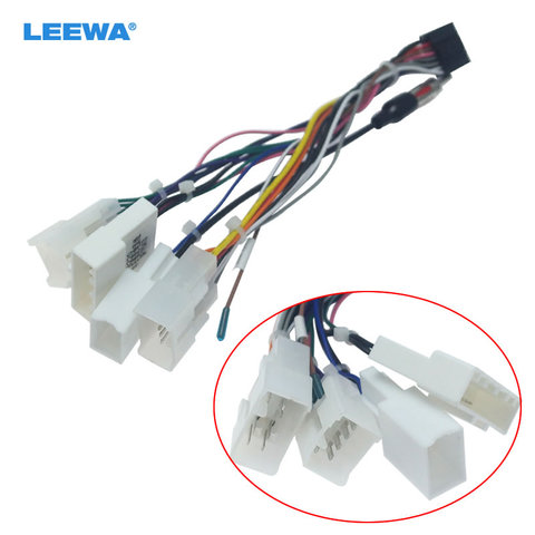 LEEWA  16P Car Head Unit Wire Harness Adapter For Toyota OEM Car Radio Harness With 4-Terminal #CA2017 ► Photo 1/6