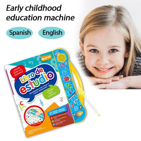 Spanish English Reading Machine Children Early Educational Learning Machine Toys Multifunctional Music E-book Kid Christmas Gift ► Photo 1/6