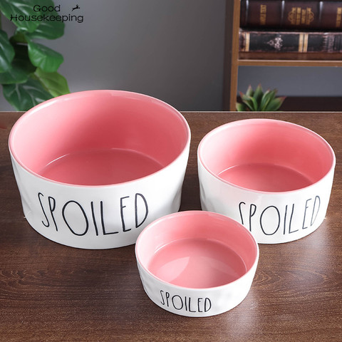 Cat Bowls Pet Food and Water Bowls Cartoon Letters Ceramic for Cats Dogs Pets Bowl Food Water Feeding Pet Supplies ► Photo 1/6