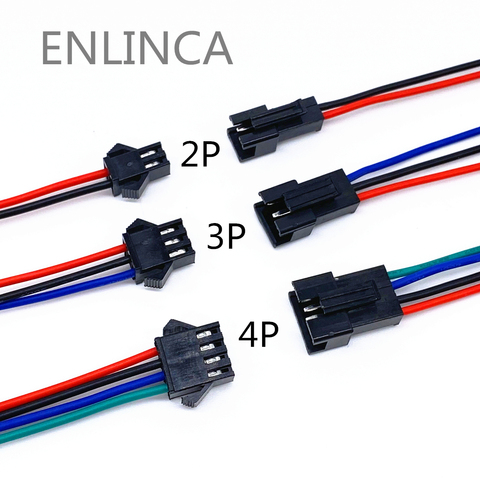 10Pcs 15cm JST SM 2P 3P 4P 5P 6P Plug Socket Male to Female Wire Connector LED Strips Lamp Driver Connectors Quick Adapter ► Photo 1/5