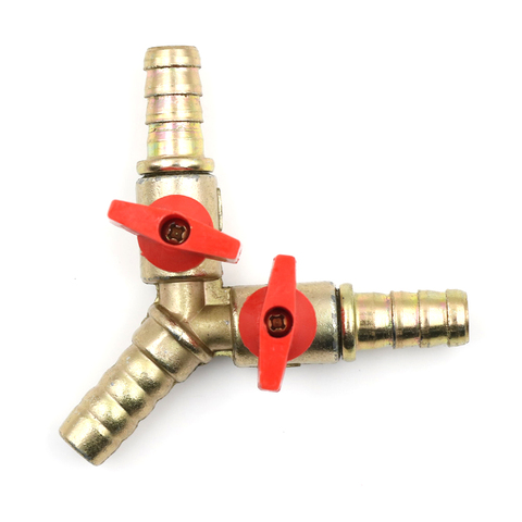 High Quality Brass 1pc 3-Way Shut Off Ball Valve Stainless Steel Valve Clamp Fitting Hose Barb Fuel Gas For Garden Irrigation ► Photo 1/6