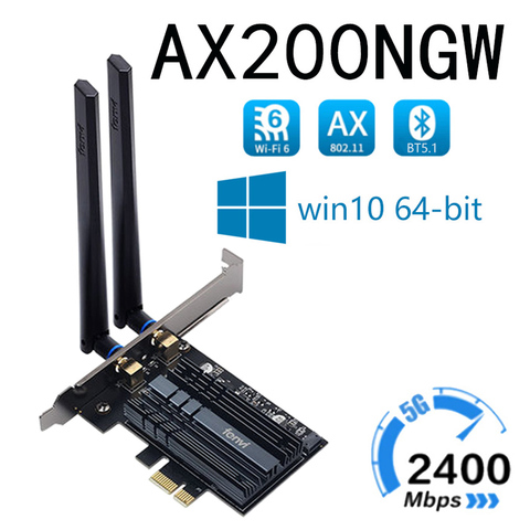 Fenvi Tri Band 5374Mbps  Wireless Network Card Wi-Fi 6E Intel AX210 WiFi Adapter AX200NGW 802.11ac/ax Bluetooth 5.2 For Desktop ► Photo 1/6