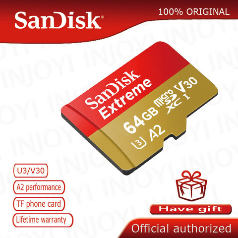 Sandisk extreme plus micro sd Card A2 U3 V30 64GB 128GB 256GB memory card 160MB / s Class10 TF flash Card carte micro sd ► Photo 1/5
