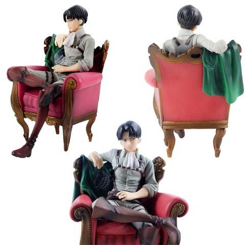 13cm Attack on Titan Levi Ackerman Figure Anime Solider Levi Sleeping Chair Ver. PVC Action Figure Toy ► Photo 1/6