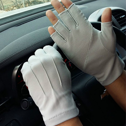 2022 Men's Fingerless Anti-Slip Driving Gloves Women Sun Protection Gloves Summer Male Thin Breathable Anti-UV Cycling Gloves ► Photo 1/5