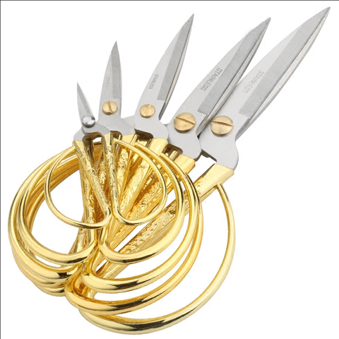 Stainless Steel Sewing Gold Scissors Short Cutter Durable Vintage Embroidery Tailor Scissors Fabric Cutter Craft Tool for Sewing ► Photo 1/6