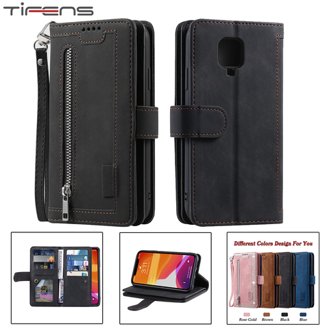 Luxury Zipper Wallet Note9S Case For Xiaomi Redmi Note 9S 9 Pro Max Note9pro Retro Leather Card Slots Book Phone Bag Cover Coque ► Photo 1/6