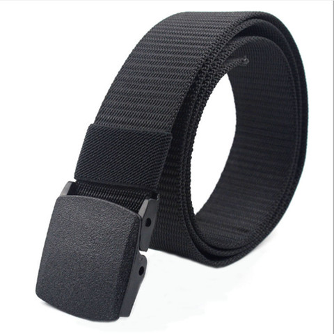 Men's Womens Plain Color Nylon canvas outdoor training Belt Plastic Buckle PD001 ► Photo 1/6