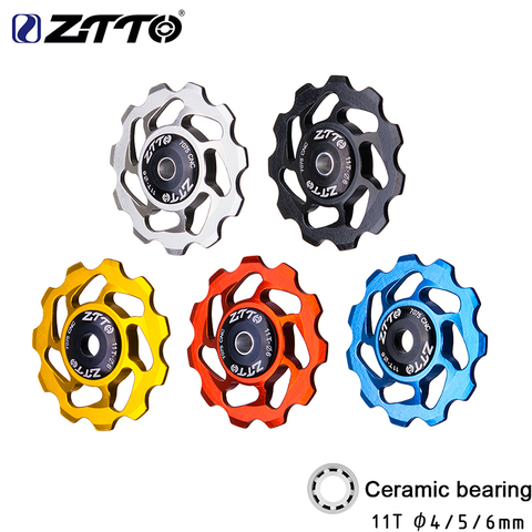 ZTTO 11T MTB Bicycle Rear Derailleur Jockey Wheel Ceramic bearing Pulley AL7075 CNC Road Bike Guide Roller Idler 4mm5mm6mm ► Photo 1/6