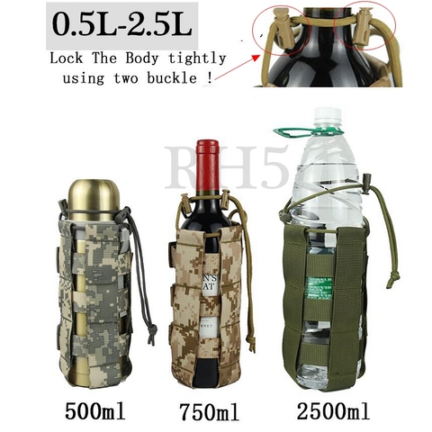 2022 New Tactical Molle Water Bottle Pouch Oxford Military Canteen Cover Holster Outdoor Travel Kettle Bag With Molle System ► Photo 1/6