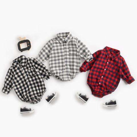 Sanlutoz Cotton Long Sleeve Baby Bodysuits Plaid Fashion Baby Boys Clothes Autumn Infants Baby Clothing ► Photo 1/6