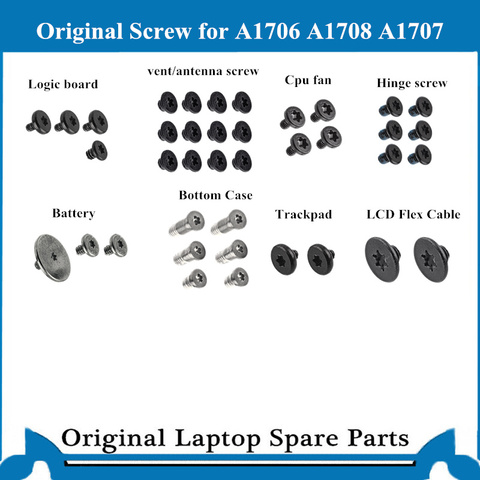 Original  bottom Case Screw for Macbook Pro Retina A1706 A1708 A1707 Fan Speaker Logic board HInges  Trackpad Screw ► Photo 1/1