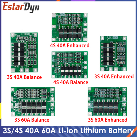 3S/4S 40A 60A Li-ion Lithium Battery Charger Protection Board 18650 BMS For Drill Motor 11.1V 12.6V/14.8V 16.8V Enhance/Balance ► Photo 1/6