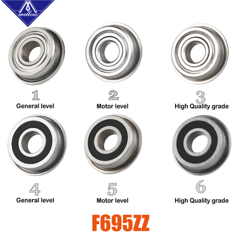 Mellow 10Pcs F695-2RS Bearing 5*13*4 mm Flanged Bushing F695 RS Ball Bearings F695RS For VORON Mobius 2/3 3D Printer ► Photo 1/6