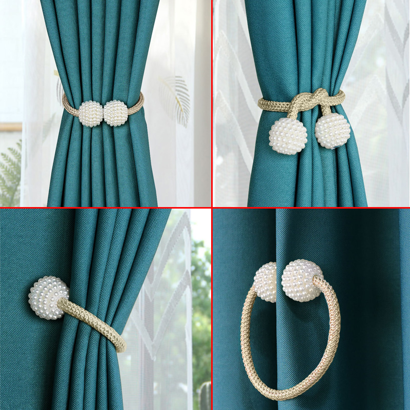 Magnetic Ball Curtain Tieback Buckle Holder Strap Clips Home Window Accessories 