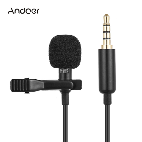 Andoer EY-510A Clip-on Lapel Microphone for iPhone iPad Android Mini Portable Hand-free Microphone for DSLR Camera Computer ► Photo 1/6