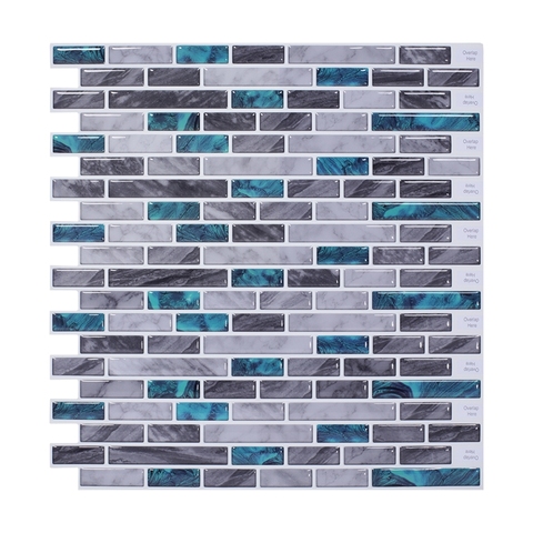 Vividtiles Blue Peel and Stick Tiles 3D Brick Effect Waterproof Kitchen Backsplash Decor Self Adhesive Wallpaper ► Photo 1/6