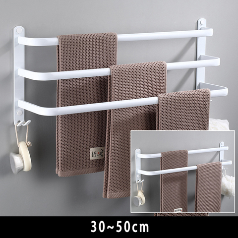 Towel Hanger Wall Mounted Towel Rack Bathroom Space Aluminum Fashion White Towel Bar Rail Matte White Towel Holder ► Photo 1/5