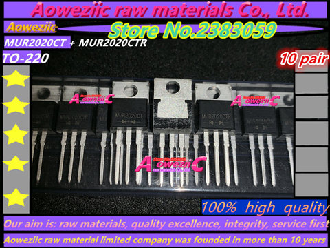 Aoweziic  100% high quality common cathode MUR2022CT common anode MUR2022CTR TO-220 fast recovery diode 20A / 200V ► Photo 1/1