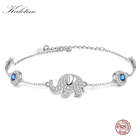 KALETINE Luck Elephant Evil Eye Bracelets For Women 925 Sterling Silver Blue Stones Crystal Mens Bracelets 2022 Handmade Jewelry ► Photo 1/6