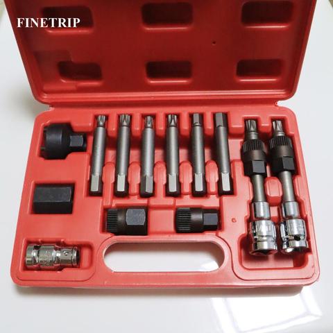 FINETRIP Hot Sale 1Set 13Pc Professional Alternator  Freewheel Pulley Removal tool Car Repair Tools for benz for bmw ► Photo 1/5