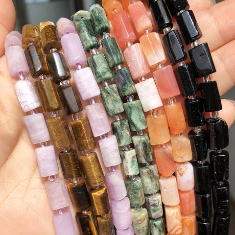 Natural Faceted Tiger Eye Agates Purple Kunzite Quartz Crystal Apatite Stone Beads For Jewelry DIY Making Bracelet Accessories ► Photo 1/6