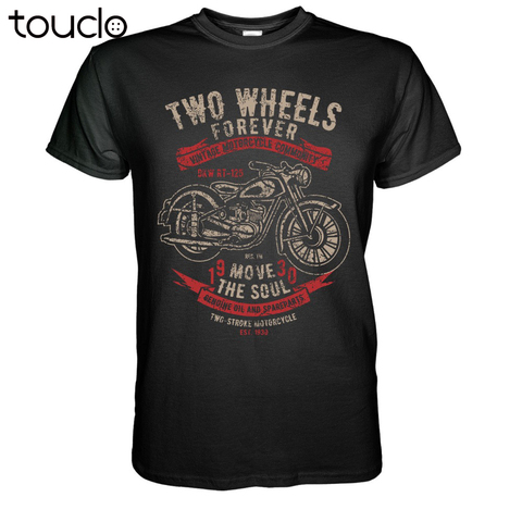 Vintage Motorcycles T-Shirt Dkw Rt 125 - Biker Chopper Bopper Ifa Mz Awo Kradt-Shirt For Male Short Sleeves 100% Cotton Classic ► Photo 1/1