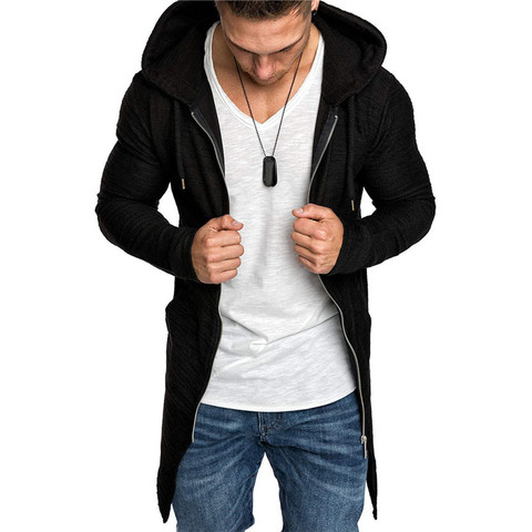 2022 Spring Autumn Men Hooded Trench Teen Casual Slim Solid Windbreaker Jacket Men Outwear Zipper Thin Coat Swallowtail Men Tops ► Photo 1/6