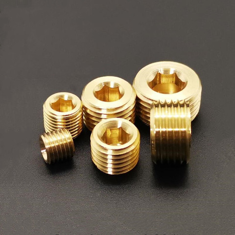 M8 M10 M12 M14 M16 M18 M20 M22 Metric Male Thread Brass Pipe Fitting Plug Internal Hex Socket End Cap Connector Adapter ► Photo 1/1