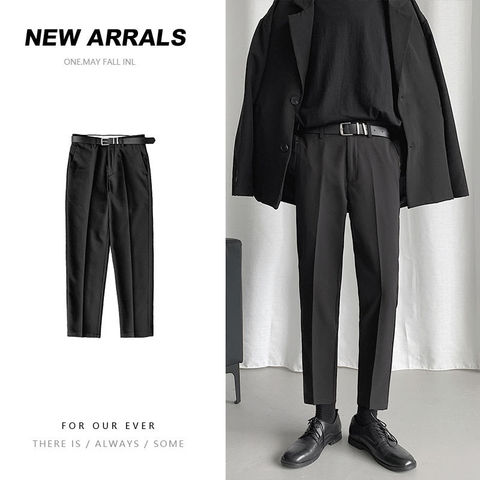 Korean Style Suit Pants Men's Slim Fashion Solid Color Business Society Dress Pants Men Streetwear Wild Straight Pants Mens ► Photo 1/6