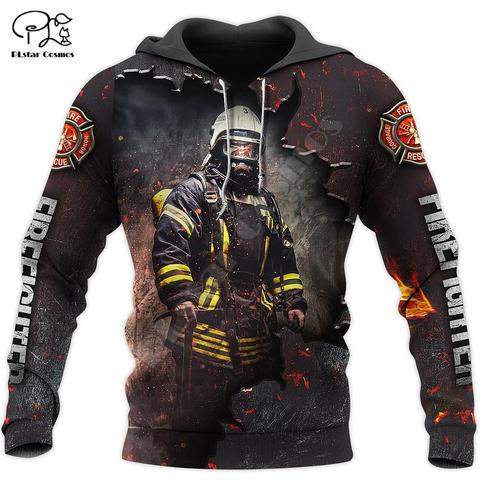 PLstar Cosmos 3DPrint FireFighter Firemen Fire Hero Harajuku Streetwear Men/Women Funny/Zip Hoodies/Sweatshirts/Jackets/a2 ► Photo 1/3