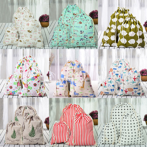 Cat Leaves Drawstring Cotton Linen Storage Bag Christmas Gift Candy Tea Jewelry Organizer Makeup Cosmetic Coins Keys Bags 49002 ► Photo 1/6