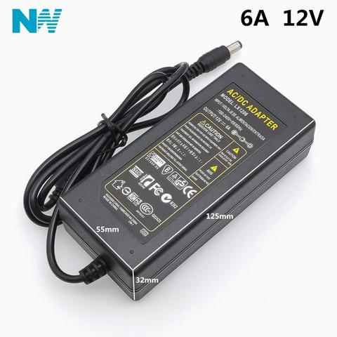 12V6A New AC 100V-240V 72W Converter power Adapter DC 12V 6A Power Supply EU/US/UK Plug DC ► Photo 1/4