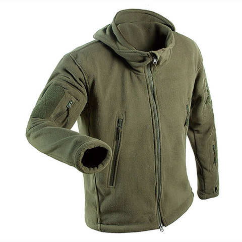 Spring Military Tactical Outdoor Fleece Soft Shell Men Army Combat Sportswear Thermal Camping Hunting Hiking Sport Hoodie Jacket ► Photo 1/6