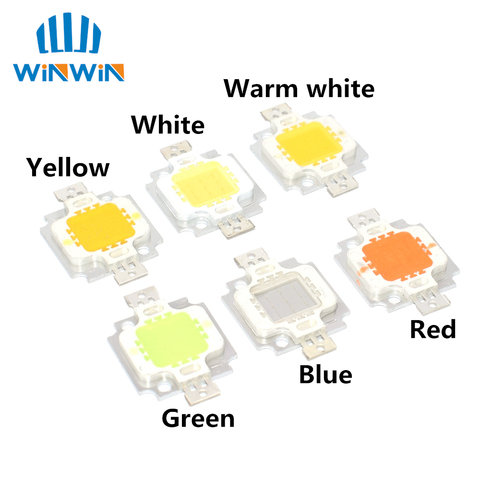 1pcs 10W LED Integrated High power LED Beads 10W White/Blue/Red/Green/Yellow/Warm white/ 600mA 12.0V 800-1000LM 24*40mil ► Photo 1/6