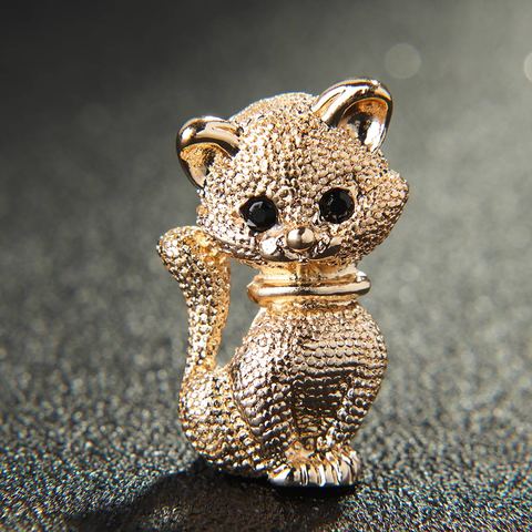 Little Cat Brooches Collar Kitten Shape Metal Brooches Lapel Scarf Pin Women Cute Party Jewelry Suit Accessories ► Photo 1/6