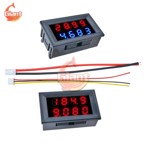 0.28 inch Mini LED Dual Digital Voltmeter Ammeter DC 100V 200V 10A Voltage Current Meter Tester Detector 4 Bit 5 Wires ► Photo 1/6