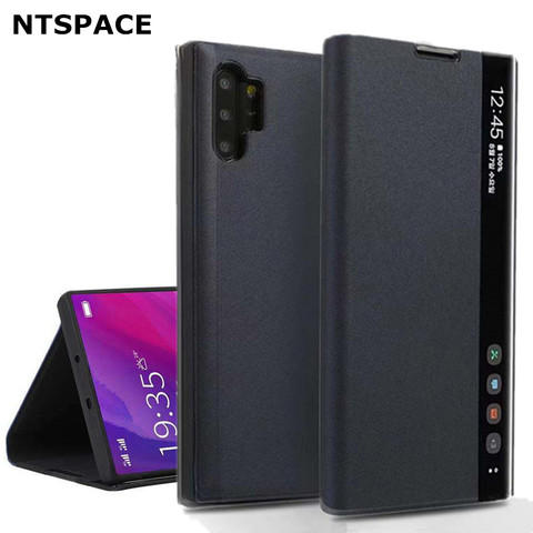 Smart Sleep Awake Flip Cover For Samsung Galaxy Note 10 Plus S8 S9 S10 Plus S7 A30 A50 A70 A80 M10 Window View Flip Leather Case ► Photo 1/6