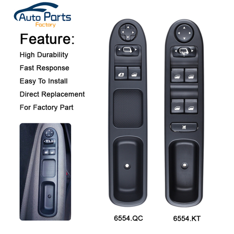Window Control Switch 6554.KT For Peugeot 307 307CC 307SW/6554.QC For Citroen C3 Peugeot 207 CC 6554KT 6554QC ► Photo 1/6