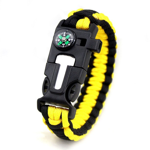 4mm Survival Paracord Bracelet Military Emergency Paracord Survival Bracelet Parachute no flint Outdoor Scraper Whistle Compass ► Photo 1/6