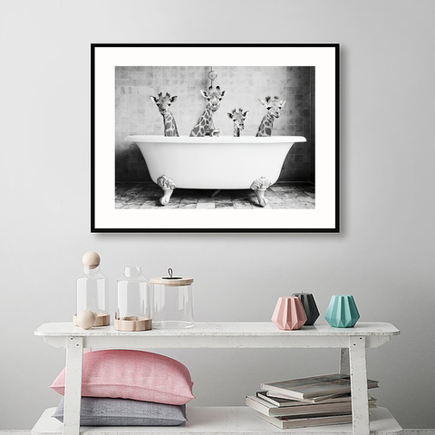 History Review On Canvas Print Home Decor Wall Art Painting Panda Giraffe Baby Animal In Bathtub Modular Picture Nordic Style Poster For Kids Room Aliexpress Er 1860 - Bebe Home Decor Wall Art