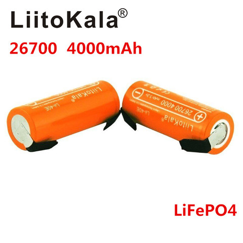 3.2V LiitoKala Lii-40E  26700 rechargeable LiFePO4 battery pack 4000mah lithium cell for 24V e-bike powe +DIY Nickel sheets ► Photo 1/6