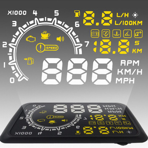 On-board Computer Car Speed Projector Speedometer Head-up Display Hud Obd2 Windshield Projector Engine Failure Fuel Consumption ► Photo 1/6