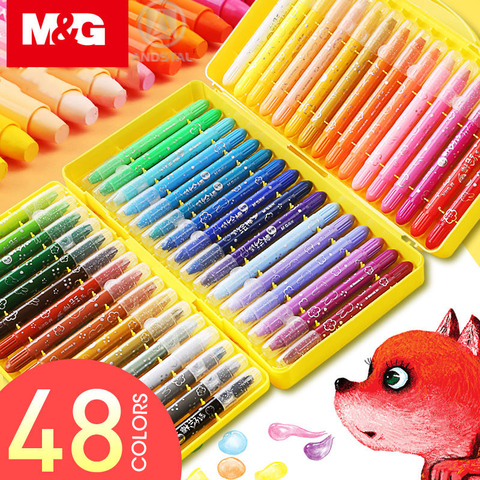 Buy Online M G 24 36 48 Colors Super Smooth Twistable Watercolor Crayon Water Color School Oil Pastels For Kids Wax Crayons Aquarelle Pen Alitools