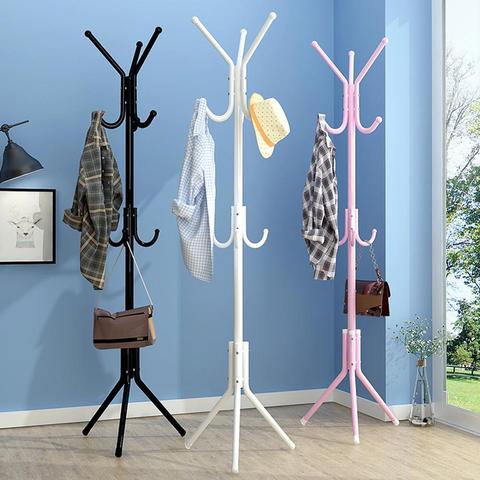 Metal Hangers Hat Coat Display Floor Standing Rack 6 Hooks Clothes Hanger Bedroom Clothing Organizer Clothes Rack ► Photo 1/6