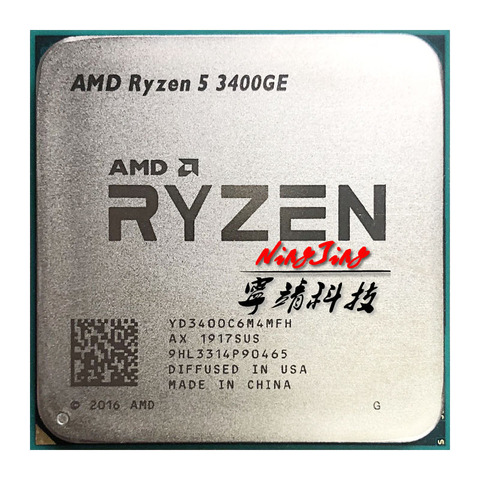 AMD Ryzen 5  3400GE R5  3400GE 3.3 GHz Quad-Core Eight-Thread 35W CPU Processor YD3400C6M4MFH Socket AM4 ► Photo 1/1