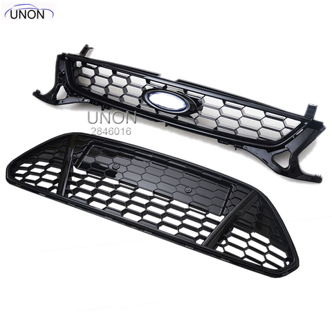 2Pcs Car Racing Grille For Ford Mondeo Grill MK4 2011-2013 Radiator Pickup Raptor With Badge Mesh ABS Front Bumper Modify ► Photo 1/6