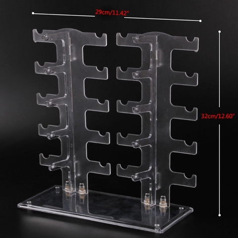 Two Row Sunglasses Rack 10 Pairs Glasses Holder Display Stand Transparent X7JB ► Photo 1/6